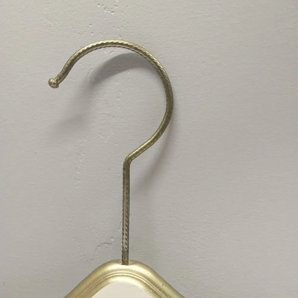 Vintage Wood Cameo Clothes Hanger Hollywood Regency Cream Gold Decorative Closet